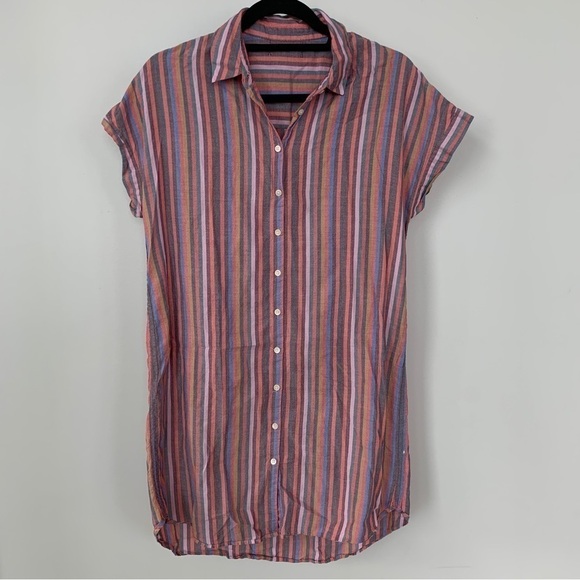 J. Crew 100% Cotton Multicolor Striped Button Down Shirt Size M - Picture 1 of 6